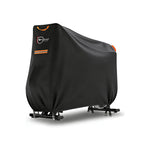 IC ICLOVER Exercise Bike Cover - Upright Bicycle Protective Covers Outdoor 600D Waterproof Dustproof, Stationary Indoor Cycling Bikes Storage with 4 Windproof Buckles for Peloton Yosuda Cursor Fitness