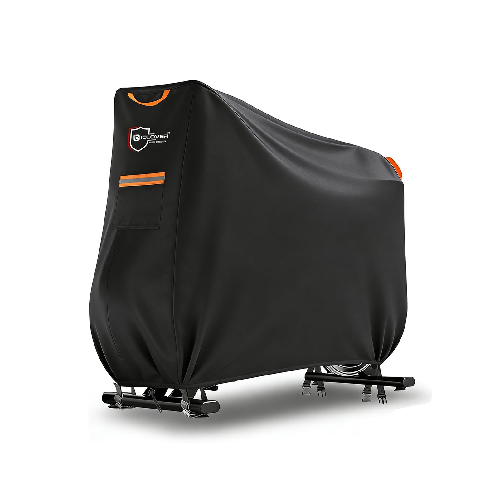 IC ICLOVER Exercise Bike Cover - Upright Bicycle Protective Covers Outdoor 600D Waterproof Dustproof, Stationary Indoor Cycling Bikes Storage with 4 Windproof Buckles for Peloton Yosuda Cursor Fitness