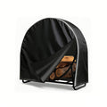 IC ICLOVER 40 Inch Firewood Log Hoop Cover | Heavy Duty 600D Oxford | Outdoor Waterproof Round Log Rack Cover | Ring Wood Pile Holder Storage Tarp with Zipper & WindProof Buckle & Reflective Strips