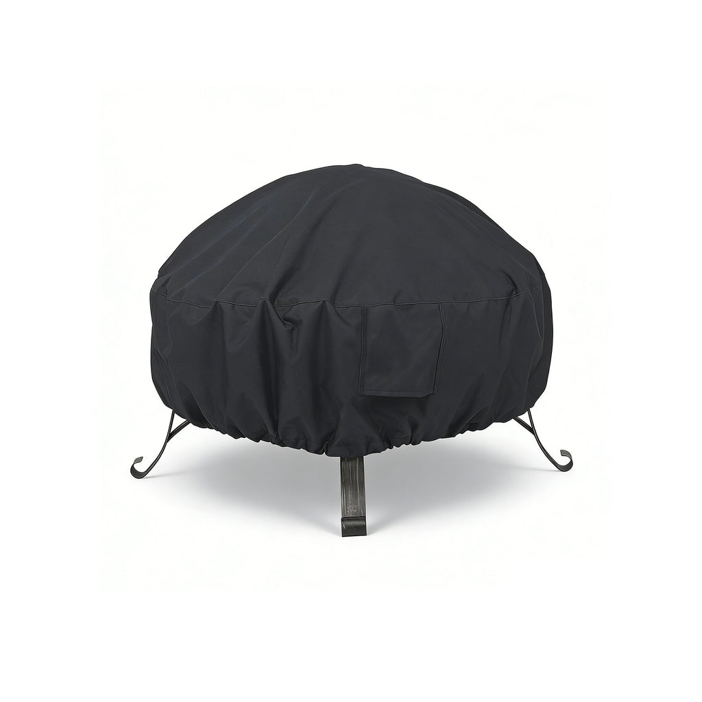 Round Fire Pit Cover for 22-30 Inch Firepit, Heavy Duty Outdoor Patio Fireplace Covers, Waterproof Dustproof Firepit Cover Anti UV and Tear Resistant with Air Vents