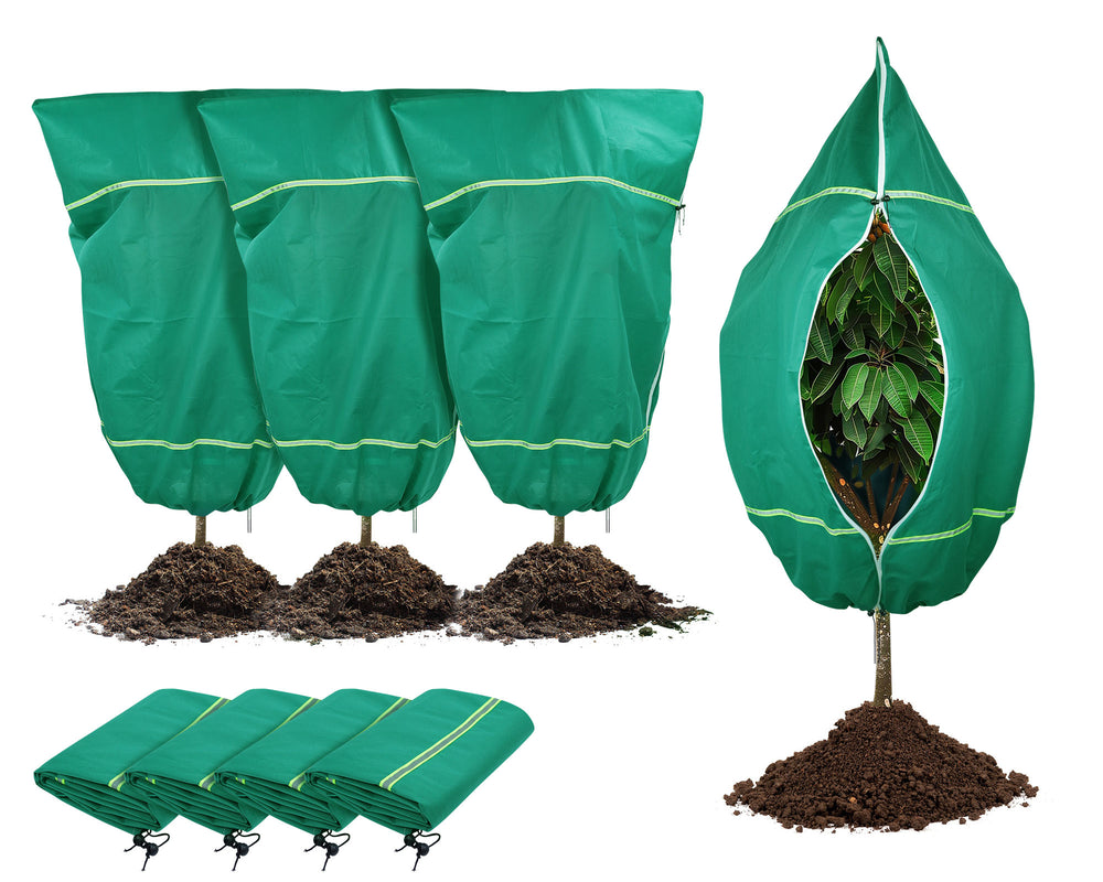 Plant Covers Freeze Protection for Winter, Frost Blankets for Outdoor Plants with Zipper Drawstring, Plant Freeze Protection Tree Cover Bags Cloth for Shrub Bush Fruit Potted