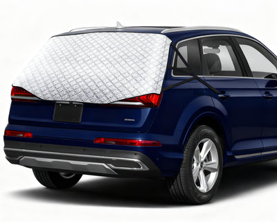 IC ICLOVER Rear Windshield Cover for SUVs, 4-Layer Protection Back Window Snow Covers Protector to Reduce Scraping, Winter Car Windshield Frost Cover for Ice and Snow with Secure Hooks for Snug Fit