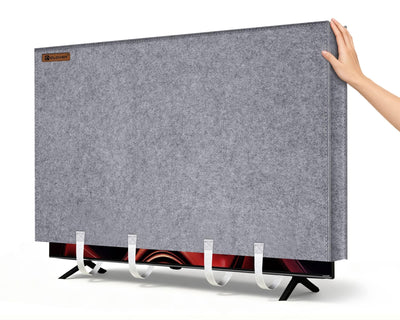 IC ICLOVER TV Cover for Moving, Tear Resistance Thick Felt Cover Fit up to 60"-65"/ 70"-75"Flat Screens TVs, Reusable Anti-Scratch TV Protector Dust Covers with Bottom Straps,for Renovation, Painting, Storing