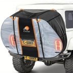 IC ICLOVER Bike Cover for Transport on Rack, Bicycle Covers for 1, 2, 3 Bikes on Rear Bike Rack with Safety Visible Tail Lights Window, 600D Waterproof Outdoor Storage Bike Cover on Hitch Travel for RV SUV