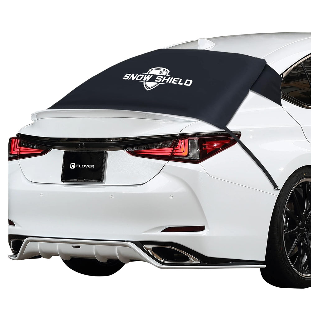 IC ICLOVER Rear Snow Cover, 600D Heavy Duty All Weather Back Window Shade, Full Protection from Snow, Ice & Frost, Winter Cover with Flaps and 4 Magnets, Fit Most Cars and Sedans