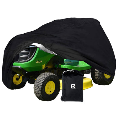 IC ICLOVER Lawn Mower Cover, Fits Decks up to 54", Waterproof Riding Mower Cover, Outdoor Tractor Cover, UV Rain Snow Protection, Universal Fit Lawnmower Storage Cover (Black - Basic Edition)