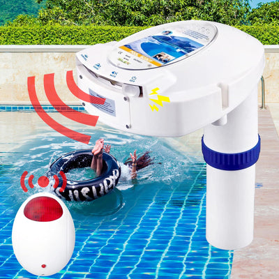 IC ICLOVER Pool Alarm with Remote Receiver, Underwater Immersion Drown Monitor System, Poolside Alarms for Inground Pools, Secure with Screws, Kids Toddler Pets Swimming Pool Safety Guard Protection