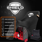 IC ICLOVER Snow Blower Cover, 3D-Clipping Fits Most Electric Two Stage Snowblowers, 600D Heavy Duty Waterproof Snow Thrower Cover, Windproof UV Sun Proof with Air Vents, 24-26inch Snow Blower Outdoor Protector