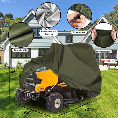 IC ICLOVER Lawn Mower Cover, Fits Decks up to 54", 420D Waterproof Heavy Duty Riding Mower Cover, Outdoor Tractor Cover, UV Dust Rain Snow Protection, Durable Universal Fit Lawnmower Storage Cover