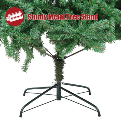 IC ICLOVER 6.5FT Prelit Artificial Christmas Tree, Xmas Tree with 250 White LED Lights for Home Party Holiday Decoration, Full Christmas Tree with 750 Branch Tips & Stand Metal Hinges