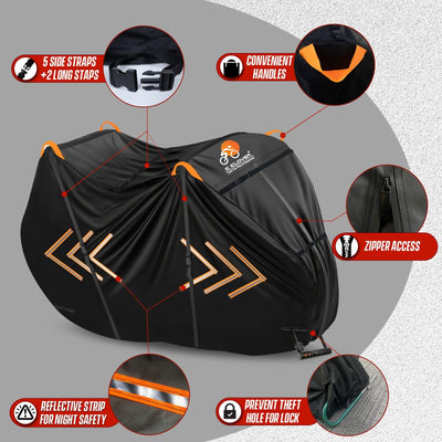 IC ICLOVER Bike Cover for Transport on Rack, Bicycle Covers for 1, 2, 3 Bikes on Rear Bike Rack, 600D Outdoor Storage Bike Travel Cover on Car Bike Rack, Full Zipper Protection Waterproof Bike Rack Covers