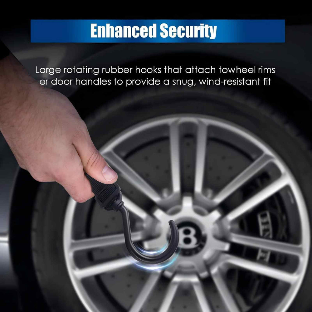 IC ICLOVER Rear Windshield Cover for SUVs, 4-Layer Protection Back Window Snow Covers Protector to Reduce Scraping, Winter Car Windshield Frost Cover for Ice and Snow with Secure Hooks for Snug Fit