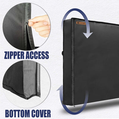 IC ICLOVER 40-43/48-50/52-55/60-65 inch Outdoor TV Cover, Roll up Front Flap with Non Scratch Soft Liner Protect LED Screen, Zipper Access Weatherproof TV Protector, Outside Waterproof Television Cover fit Wall Mount