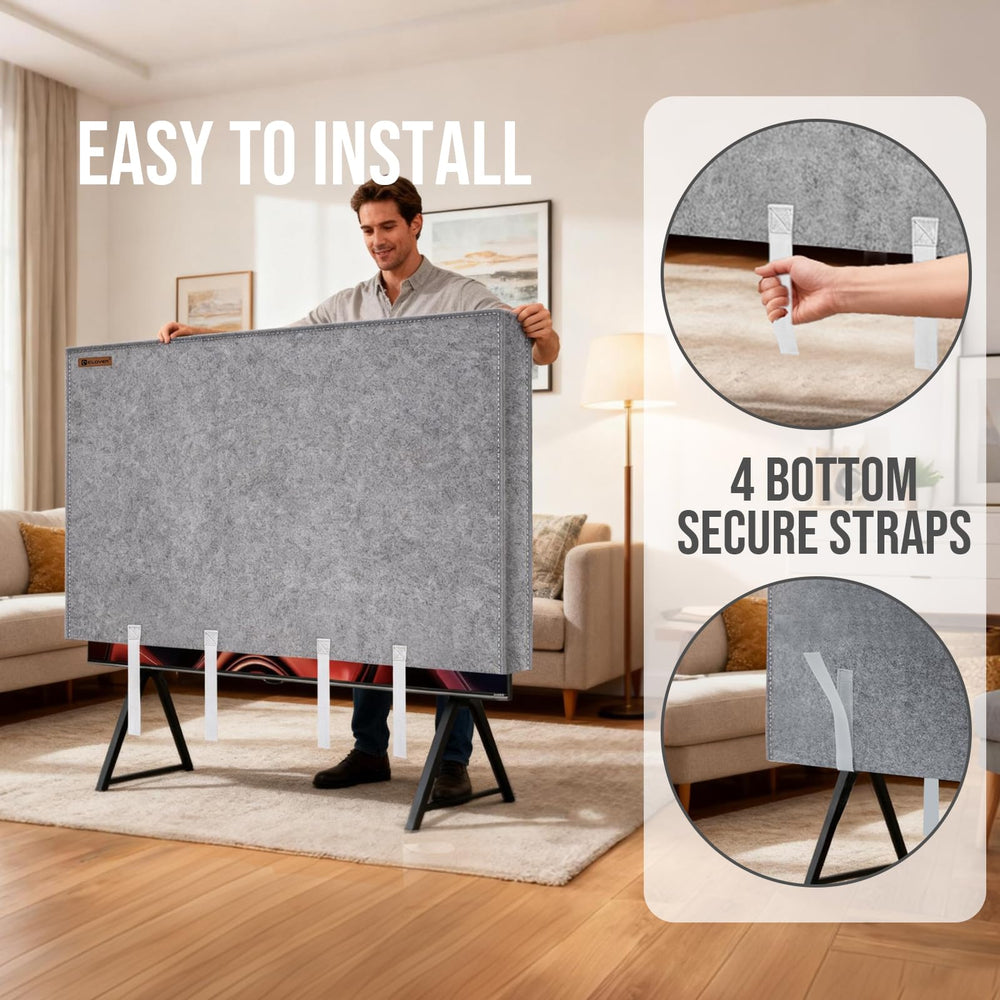 IC ICLOVER TV Cover for Moving, Tear Resistance Thick Felt Cover Fit up to 60