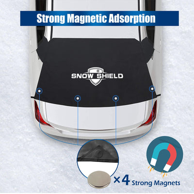 IC ICLOVER Rear Snow Cover, 600D Heavy Duty All Weather Back Window Shade, Full Protection from Snow, Ice & Frost, Winter Cover with Flaps and 4 Magnets, Fit Most Cars and Sedans