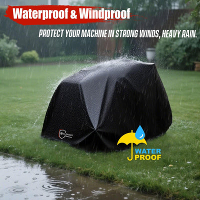 IC ICLOVER Riding Lawn Mower Cover, Universal Fits Decks up to 54", 600D Heavy Duty Waterproof Lawn Tractor Cover, Outdoor Protection Against UV, Dust, Wind, Ride-on Mower Tractor Storage with Elastic Hem