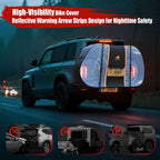 IC ICLOVER Bike Cover for Transport on Rack, Bicycle Covers for 1, 2, 3 Bikes on Rear Bike Rack with Safety Visible Tail Lights Window, 600D Waterproof Outdoor Storage Bike Cover on Hitch Travel for RV SUV