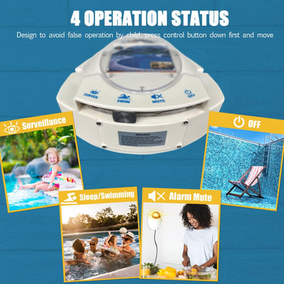 IC ICLOVER Pool Alarm with Remote Receiver, Underwater Immersion Drown Monitor System, Poolside Alarms for Inground Pools, Secure with Screws, Kids Toddler Pets Swimming Pool Safety Guard Protection