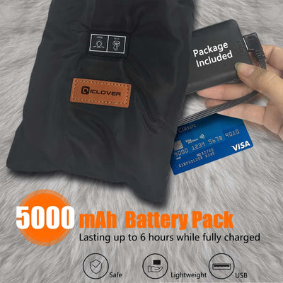 IC ICLOVER Heated Scarf, Rechargeable Neck Heating Pad with Foldable Hood, Electric Cordless Neck Warmer Men Women Xmas Gift