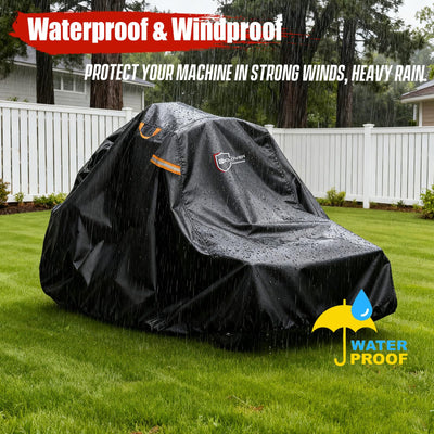 IC ICLOVER Zero Turn Mower Cover, Universal Fit Decks Up to 60", 600D Waterproof Riding Lawn Mower Cover for Outdoor Storage, Zero-Turn Tractor Covers for All-Weather Protection Against UV,Rain,Dust