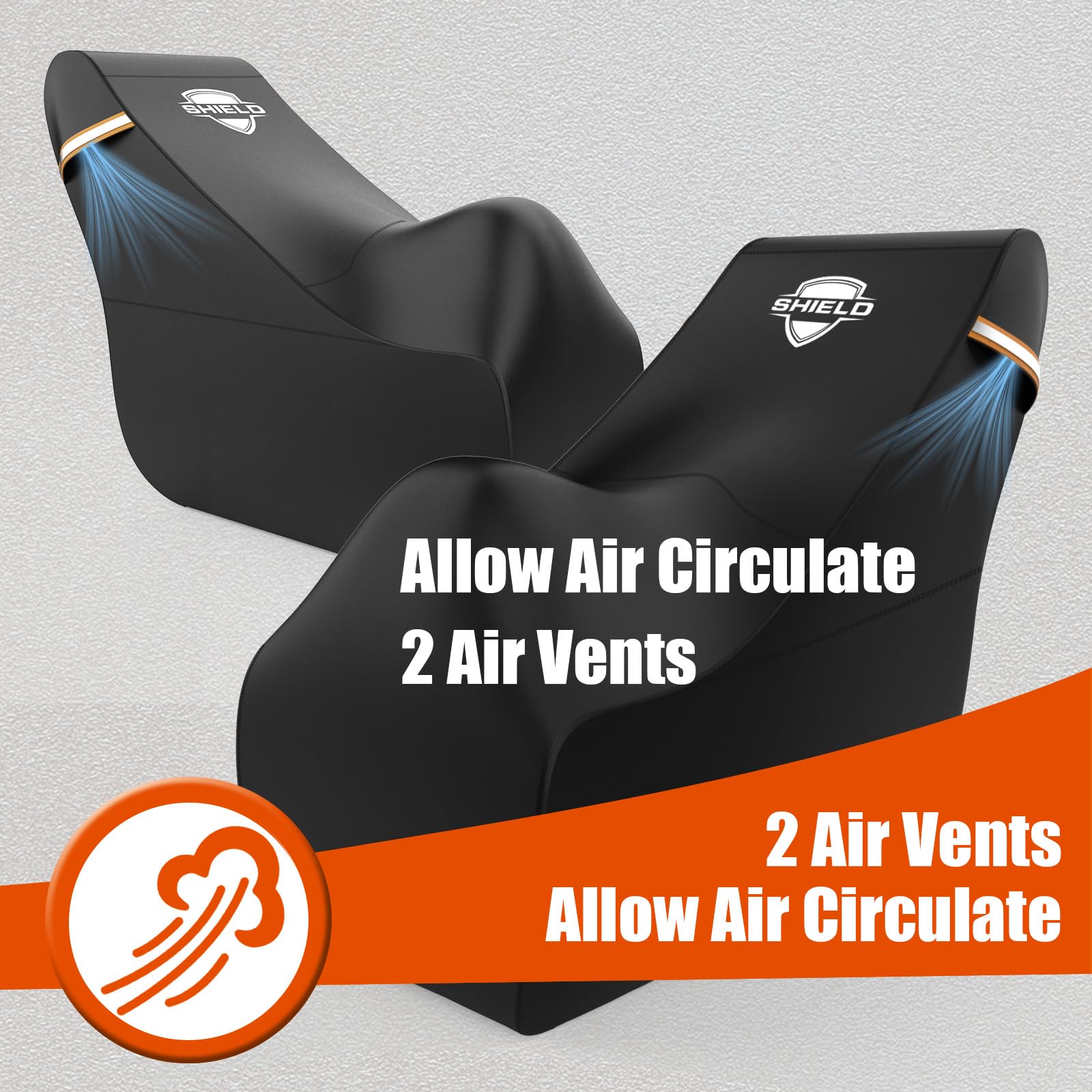 IC ICLOVER Snow Blower Cover, 3D-Clipping Fits Most Electric Two Stage Snowblowers, 600D Heavy Duty Waterproof Snow Thrower Cover, Windproof UV Sun Proof with Air Vents, 24-26inch Snow Blower Outdoor Protector