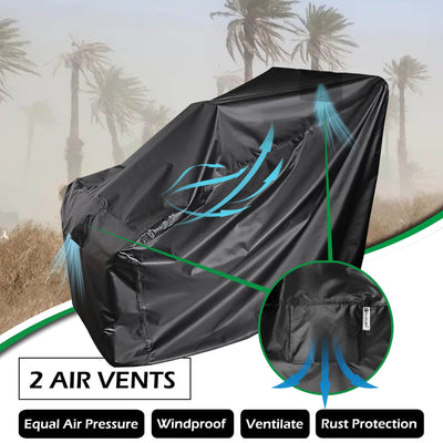 IC ICLOVER Snow Blower Cover | Universal Fit Two Stage Snow Thrower Cover | Heavy Duty 600D Oxford Fabric Waterproof | Windproof Sun UV Dust Proof with Air Vent Reflective Stripe Handle