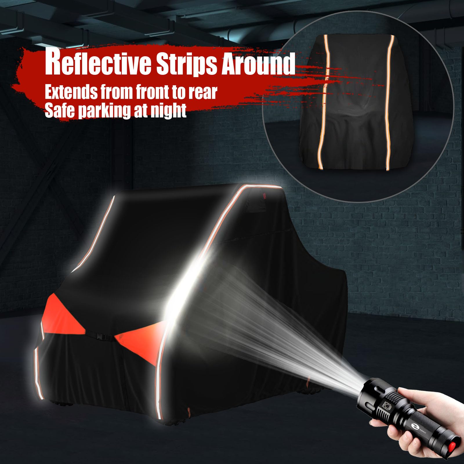 IC ICLOVER UTV Cover, 2-3 Seater or 4-6 Seater 600D Heavy Duty Waterproof Side By Side Cover, Outdoor Two Seater UTV Covers Compatible with Polaris RZR Ranger Can-Am Defender Kawasaki Honda Pioneer CFMOTO UFORCE