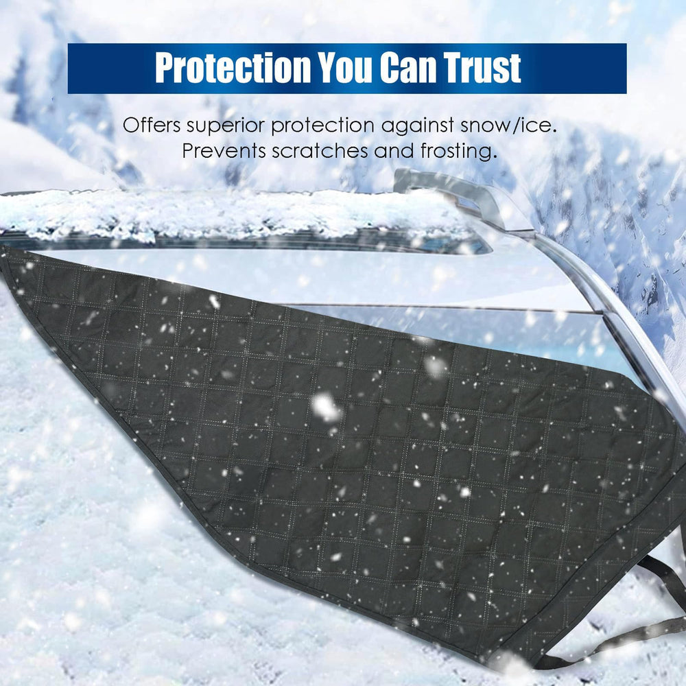 IC ICLOVER Rear Windshield Cover for SUVs, 4-Layer Protection Back Window Snow Covers Protector to Reduce Scraping, Winter Car Windshield Frost Cover for Ice and Snow with Secure Hooks for Snug Fit