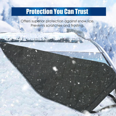 IC ICLOVER Rear Windshield Cover for SUVs, 4-Layer Protection Back Window Snow Covers Protector to Reduce Scraping, Winter Car Windshield Frost Cover for Ice and Snow with Secure Hooks for Snug Fit