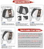 IC ICLOVER Bike Cover for Transport on Rack, Bicycle Covers for 1, 2, 3 Bikes on Rear Bike Rack with Safety Visible Tail Lights Window, 600D Waterproof Outdoor Storage Bike Cover on Hitch Travel for RV SUV