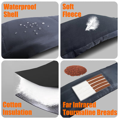 IC ICLOVER Heated Scarf, Rechargeable Neck Heating Pad with Foldable Hood, Electric Cordless Neck Warmer Men Women Xmas Gift