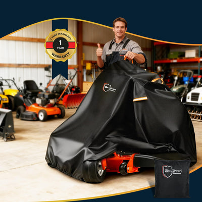 IC ICLOVER Zero Turn Mower Cover, Universal Fit Decks Up to 60", 600D Waterproof Riding Lawn Mower Cover for Outdoor Storage, Zero-Turn Tractor Covers for All-Weather Protection Against UV,Rain,Dust