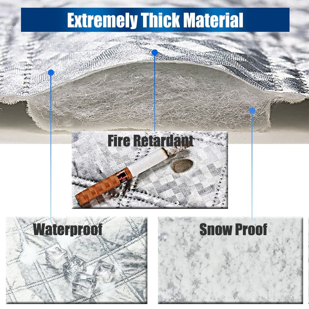 IC ICLOVER Car Rear Windshield Cover, 4-Layer Waterproof Back Window Protector for Ice and Snow Sun UV Rays Dust, Winter Hail Frost Shield, with Windproof Strap - Fits Most Sedans, SUV | Medium