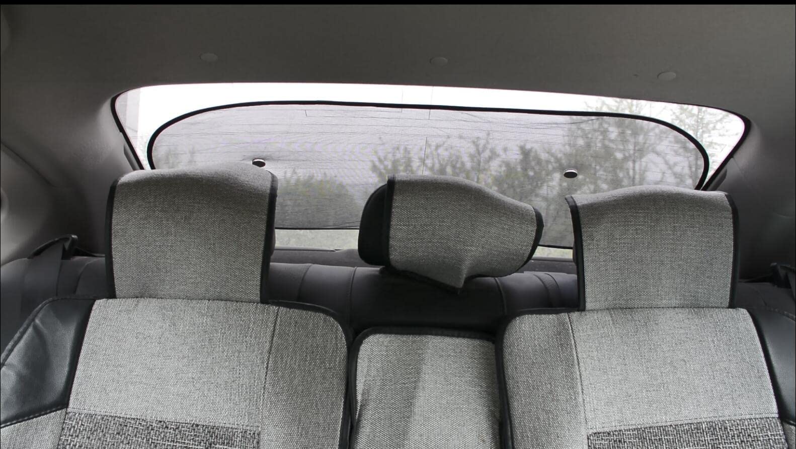 IC ICLOVER Car Sun Shade, Folding Automotive Rear Window Shade, Universal Mesh Screen Back Window Sun Visor with Magnet Adsorption for Children Kids