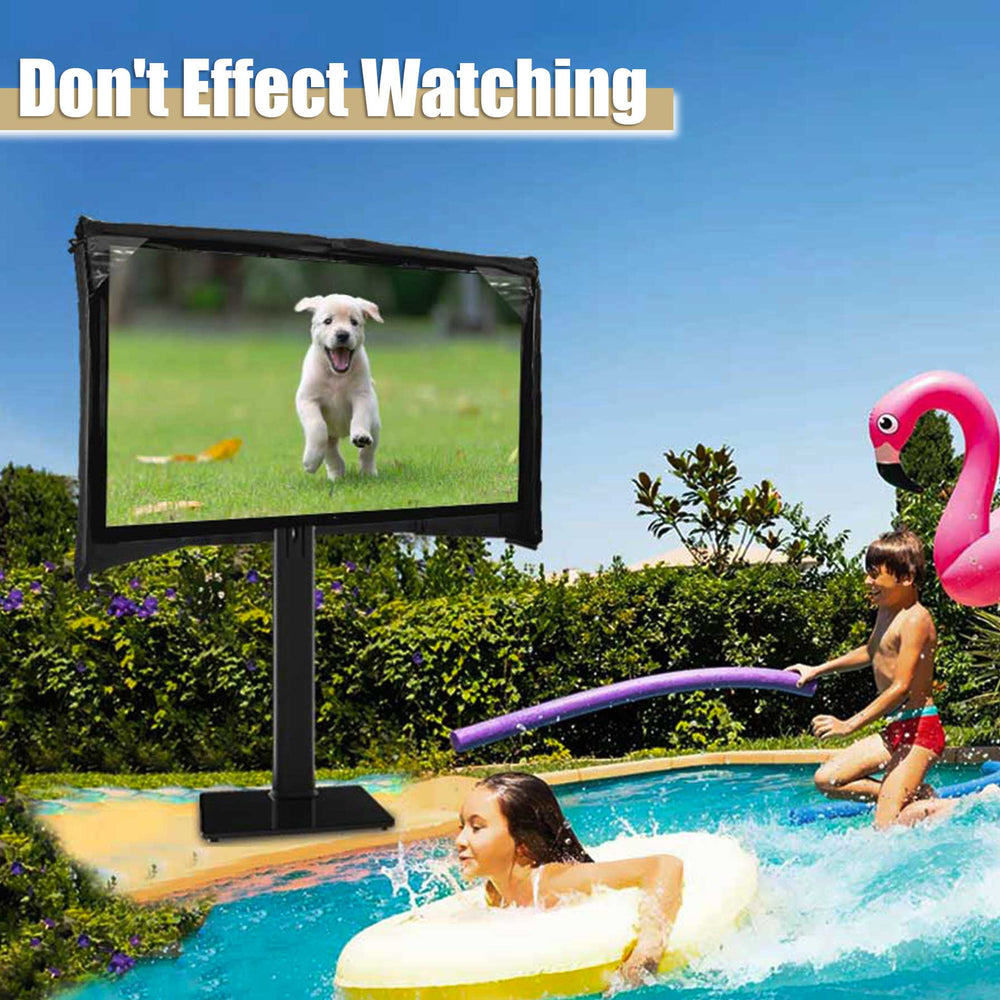 IC ICLOVER Mobile TV Stand Cover for 32/39-40/43/48-50/52-55/60-65 inch, Waterproof Outdoor TV Cover for Stand Mount, Television Screen Protector with Side Zipper Access for Outside Mobile TVs Cart with Floor Standing Base