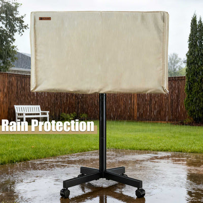 IC ICLOVER Mobile TV Stand Cover for 32/39-40/43/48-50/52-55/60-65 inch, Waterproof Outdoor TV Cover for Stand Mount, Television Screen Protector with Side Zipper Access for Outside Mobile TVs Cart with Floor Standing Base