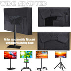 Mobile TV Stand Cover - Waterproof Outdoor Television Screen Protector with Side Zipper -Black