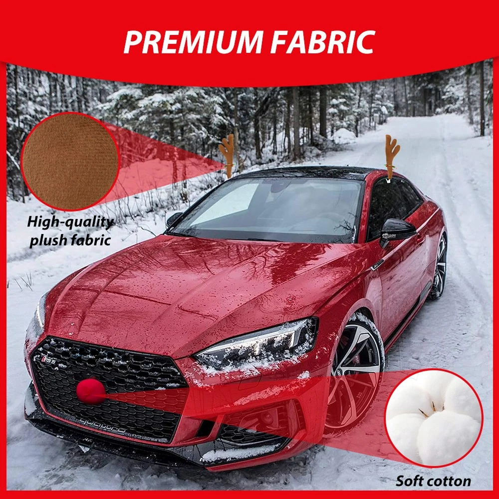 Reindeer Antlers for Cars, Christmas Reindeer Car Kit with Red Nose & Tail