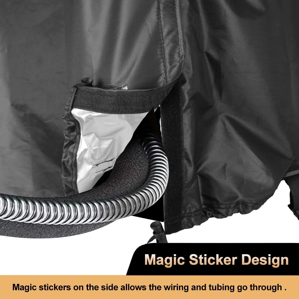 Air Conditioner Cover for Outside Units, Heavy Duty 210D Oxford Durable Waterproof UV-resistant Central Unit AC Cover with Drawstring, Air Vents&Velcro Edge Design-Fits up to 35"Lx35"Wx31"H -Black