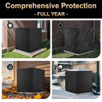 Air Conditioner Cover for Outside Units, Heavy Duty 210D Oxford Durable Waterproof UV-resistant Central Unit AC Cover with Drawstring, Air Vents&Velcro Edge Design-Fits up to 35"Lx35"Wx31"H -Black