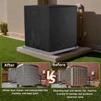 Air Conditioner Cover for Outside Units, Heavy Duty 210D Oxford Durable Waterproof UV-resistant Central Unit AC Cover with Drawstring, Air Vents&Velcro Edge Design-Fits up to 35"Lx35"Wx31"H -Black