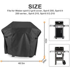 48" Grill Cover for Weber Spirit and Spirit II 200 Series Outdoor Gas Grills, Super Waterproof BBQ Cover, Tear &Fade Resistant Grill Cover for Weber with Adjustable Straps