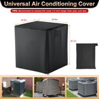 Air Conditioner Cover for Outside Units, Heavy Duty 210D Oxford Durable Waterproof UV-resistant Central Unit AC Cover with Drawstring, Air Vents&Velcro Edge Design-Fits up to 35"Lx35"Wx31"H -Black
