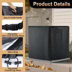 Air Conditioner Cover for Outside Units, Heavy Duty 210D Oxford Durable Waterproof UV-resistant Central Unit AC Cover with Drawstring, Air Vents&Velcro Edge Design-Fits up to 35"Lx35"Wx31"H -Black