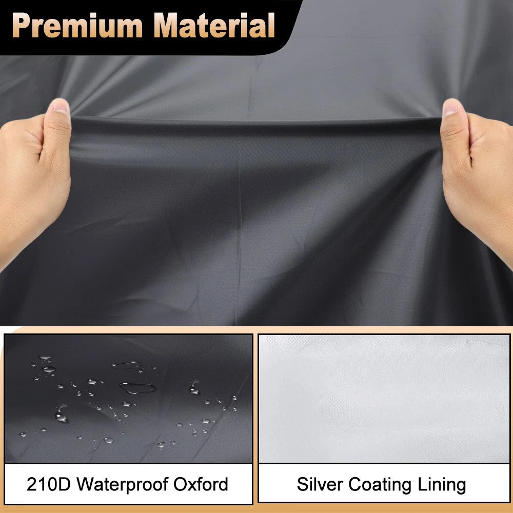 Air Conditioner Cover for Outside Units, Heavy Duty 210D Oxford Durable Waterproof UV-resistant Central Unit AC Cover with Drawstring, Air Vents&Velcro Edge Design-Fits up to 35"Lx35"Wx31"H -Black