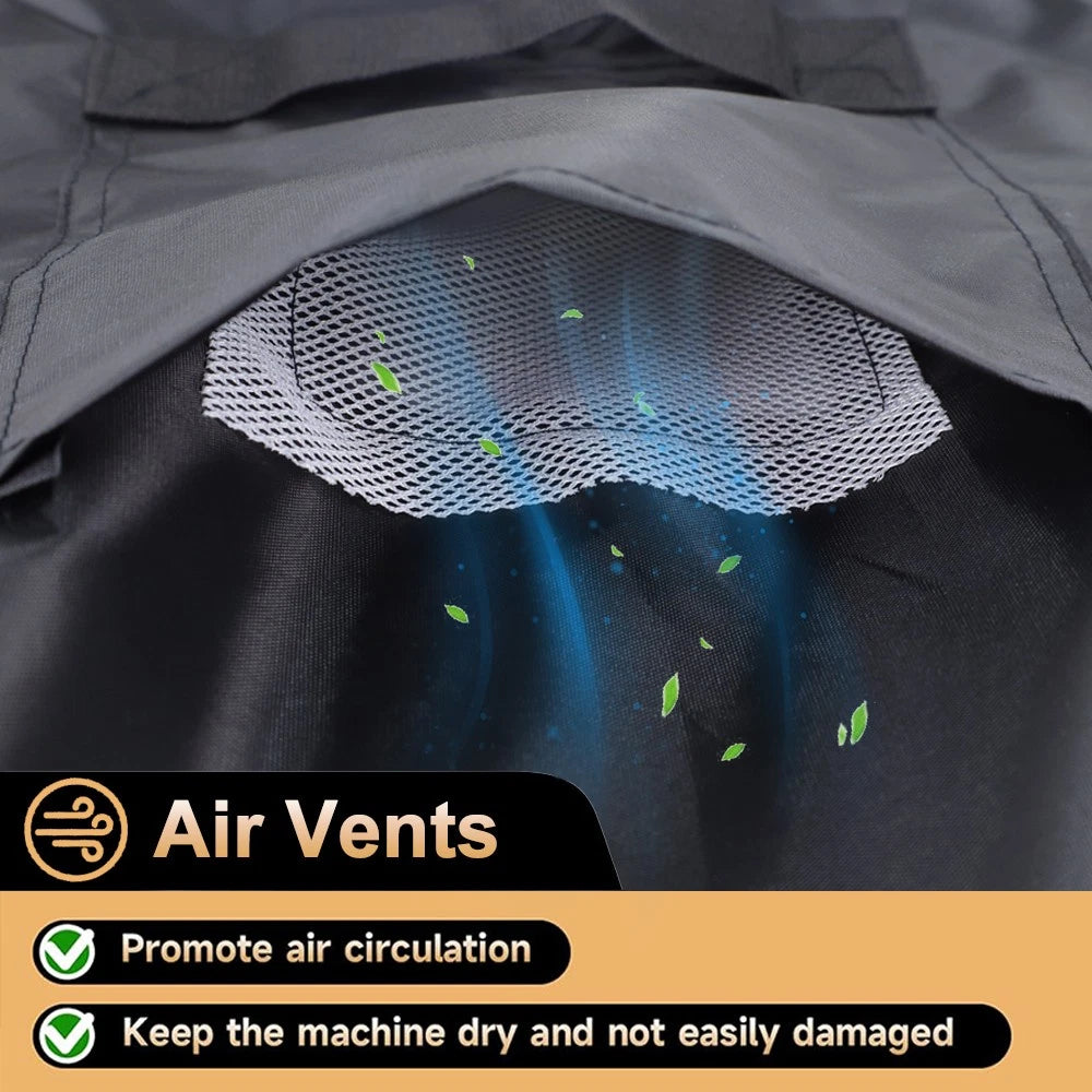 Air Conditioner Cover for Outside Units, Heavy Duty 210D Oxford Durable Waterproof UV-resistant Central Unit AC Cover with Drawstring, Air Vents&Velcro Edge Design-Fits up to 35"Lx35"Wx31"H -Black