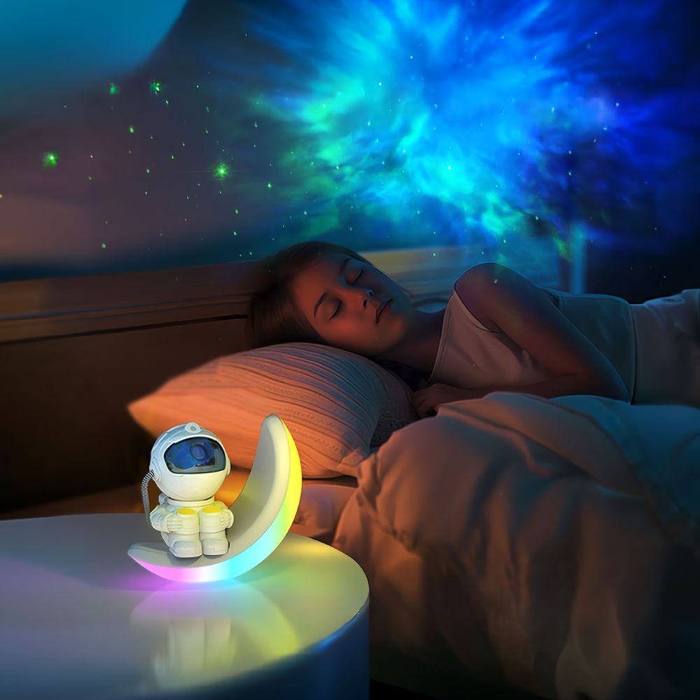 IC ICLOVER Astronaut Star Projector Night Light, Kids Room Decor Aesthetic, Galaxy Nebula Projector Light with Timer, 360°Adjustable with Remote Control, Space Gifts for Bedroom, Gaming Room