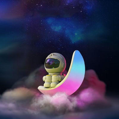 IC ICLOVER Astronaut Star Projector Night Light, Kids Room Decor Aesthetic, Galaxy Nebula Projector Light with Timer, 360°Adjustable with Remote Control, Space Gifts for Bedroom, Gaming Room