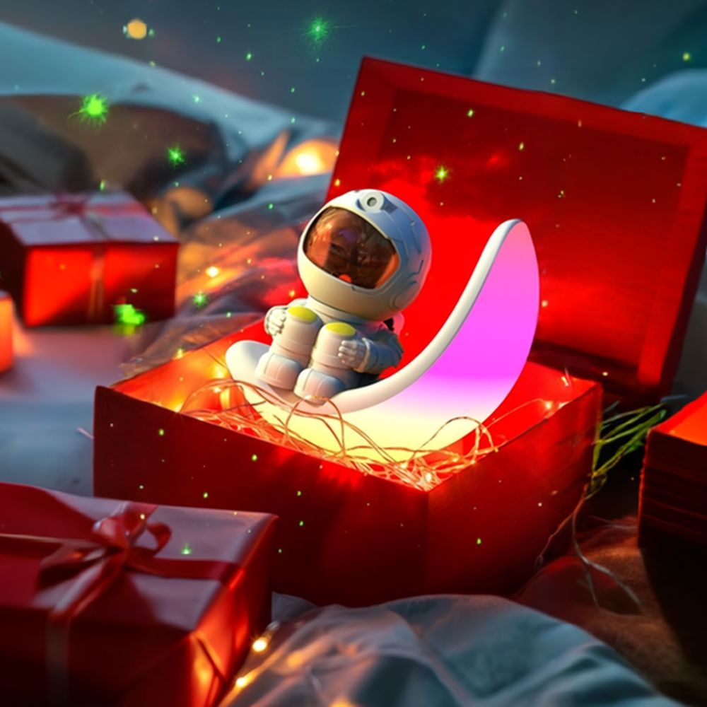 IC ICLOVER Astronaut Star Projector Night Light, Kids Room Decor Aesthetic, Galaxy Nebula Projector Light with Timer, 360°Adjustable with Remote Control, Space Gifts for Bedroom, Gaming Room