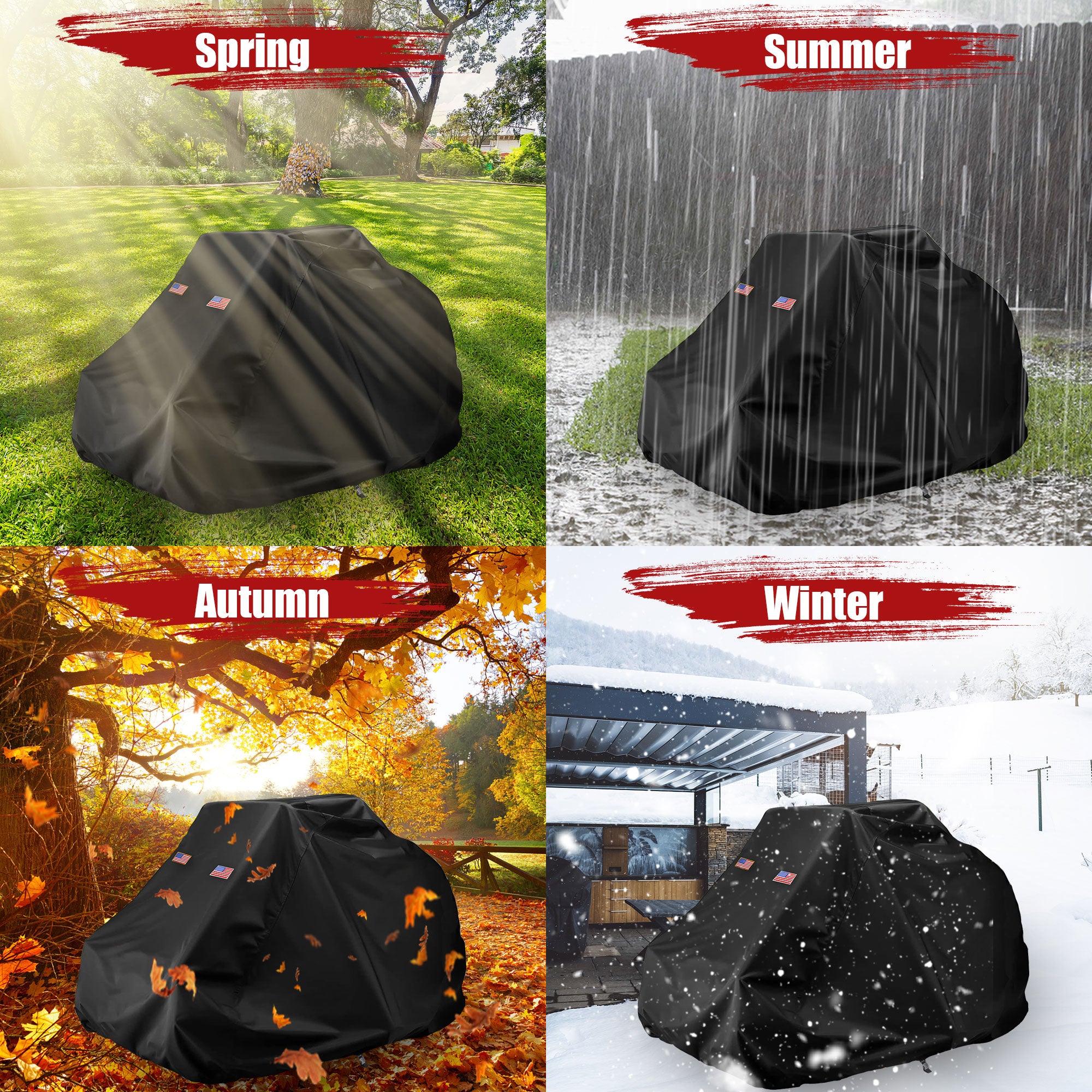 Zero-Turn Lawn Mower Cover, Riding Lawn Mower Covers Waterproof Heavy Duty 600D Oxford Zero-Turn Cover Fit for Cub Cadet BaJohn Deere Craftsman Gravely Universal Tractor Cover Up to 60" Decks Boy Toro